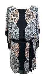 Zwarte combo kimono jurk