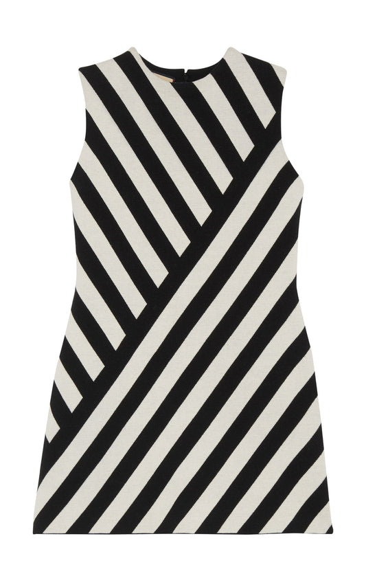 Striped Jacquard Sleeveless Dress