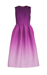 Vestido midi de faya morado degradado