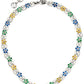 Blaue Emaille-Blumen-Halskette