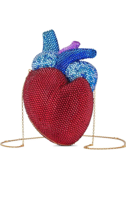 Broadway Heart clutch-taske med krystaludsmykning