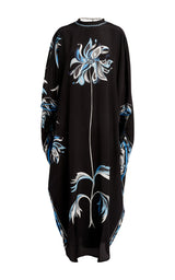 Blu Mediterraneo - Robe kimono en mousseline picturale
