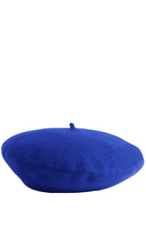 Basco in feltro di lana blu