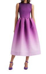 Vestido midi de faya morado degradado