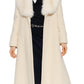 Cappotto Cosmogonie in misto lana con cintura e bordi in pelliccia sintetica