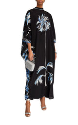 Blu Mediterraneo Painterly Chiffon Kimono Kjole