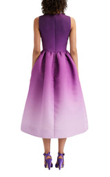 Vestido midi de faya morado degradado