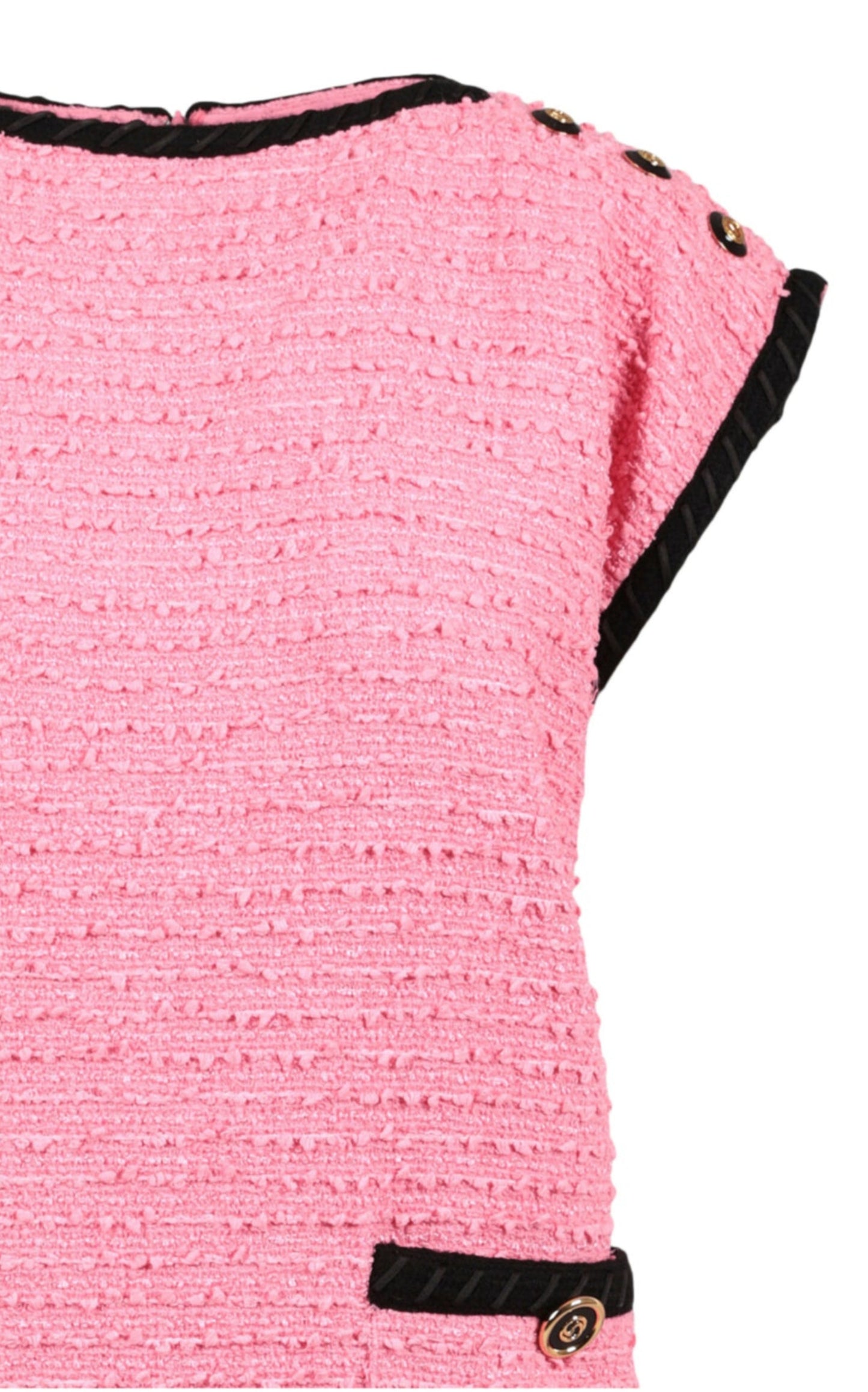 Vestido recto rosa de mezcla de lana