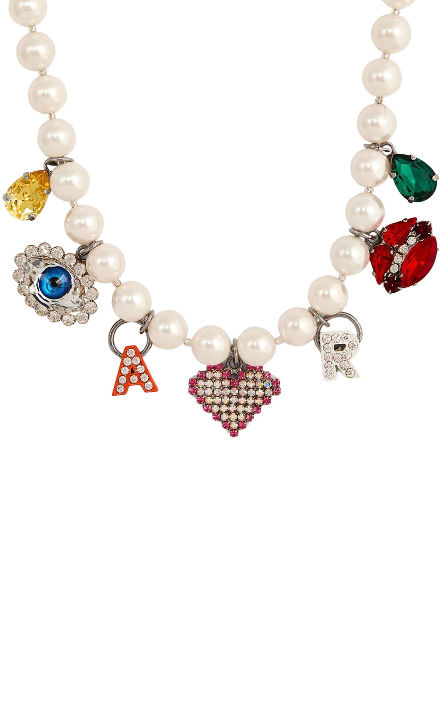 Halskette mit Anhänger aus Kunstperlen