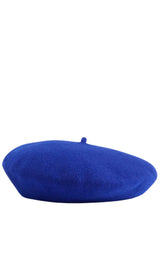 Basco in feltro di lana blu