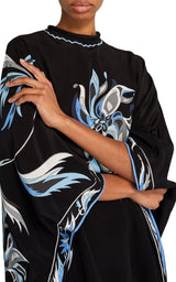 Blu Mediterraneo Painterly Chiffon Kimono Kjole