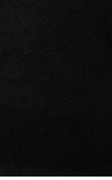 Maglione girocollo con polsini in piuma