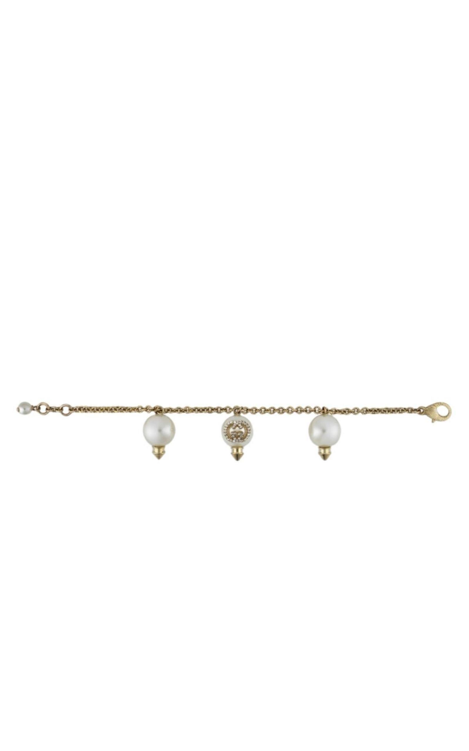  GucciInterlocking G Bracelet with Pearls - Runway Catalog