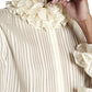  Saint LaurentIvory Ruffle-collar Striped Silk Shirt - Runway Catalog