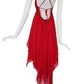  BCBGMAXAZRIANew Red Silk Asymmetrical Embellished Dress - Runway Catalog