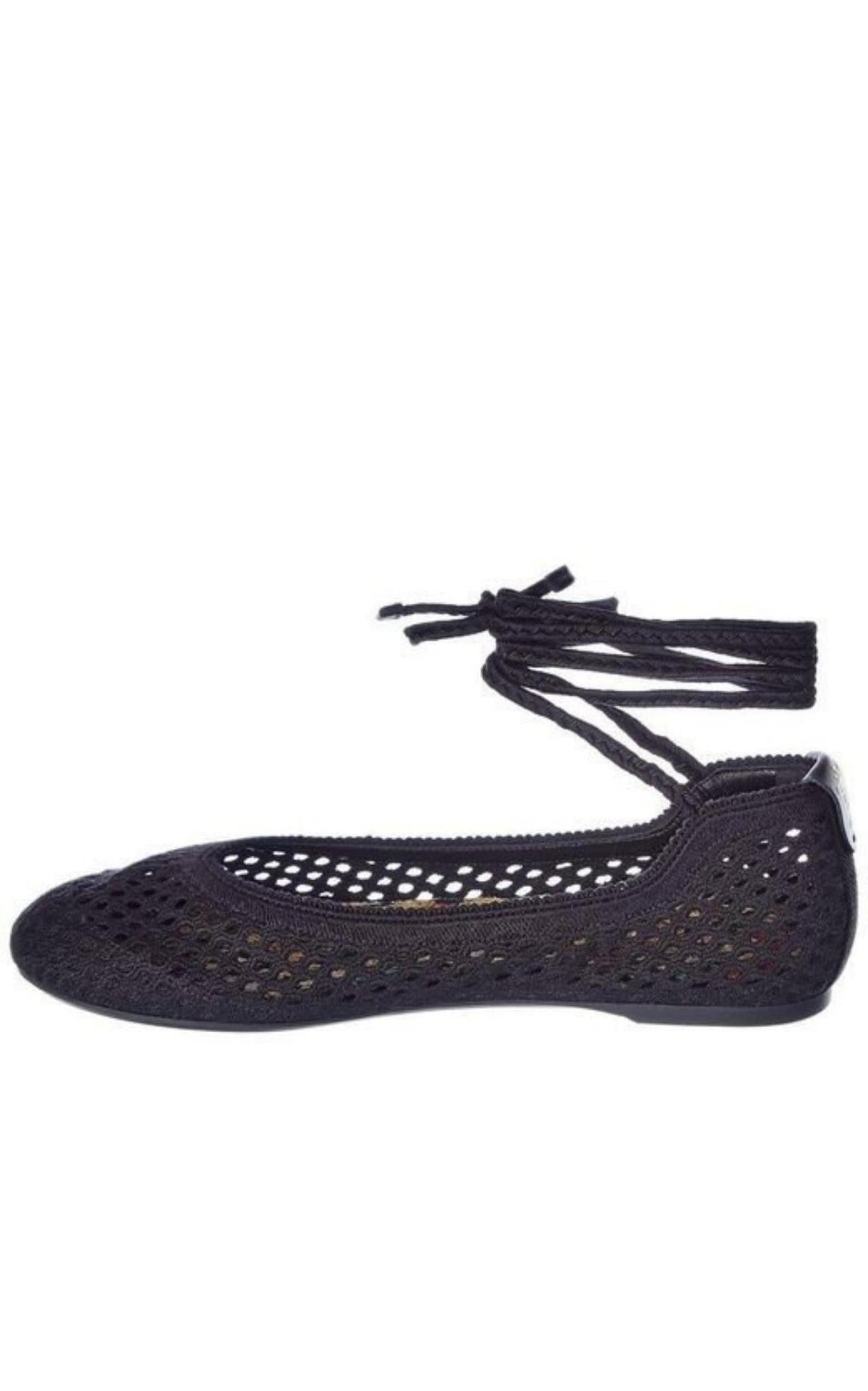  DiorPoeme Cotton Ankle-Tie Ballerina Flats - Runway Catalog