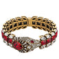  GucciSnake Motif Crystal-embellished Bracelet - Runway Catalog