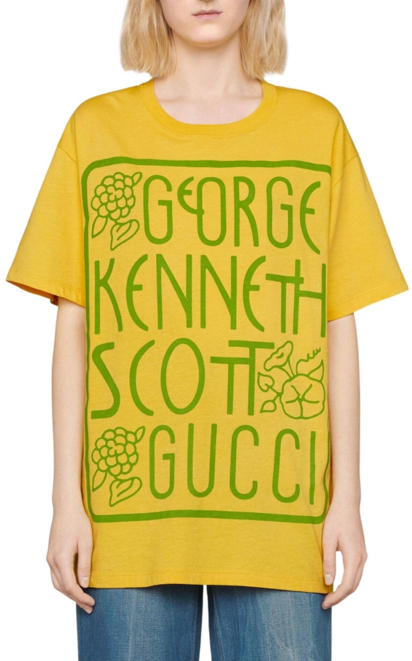  GucciX Ken Scott-Print Cotton T-Shirt - Runway Catalog