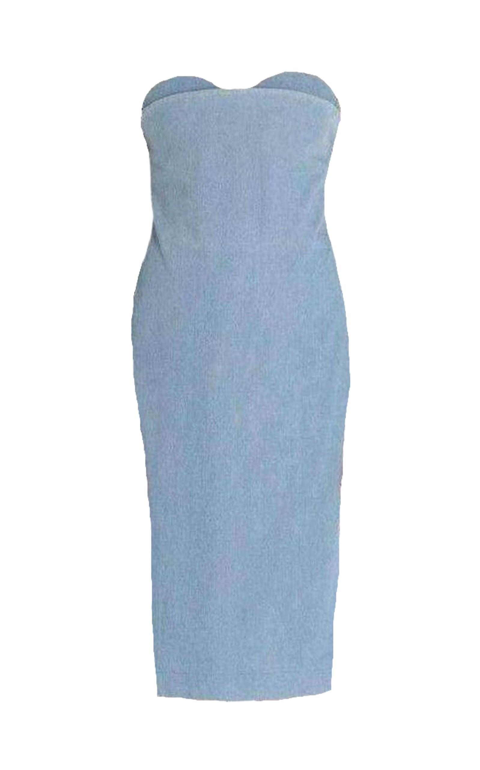 Blue Boned Light Weight Denim Dress Acne Studios