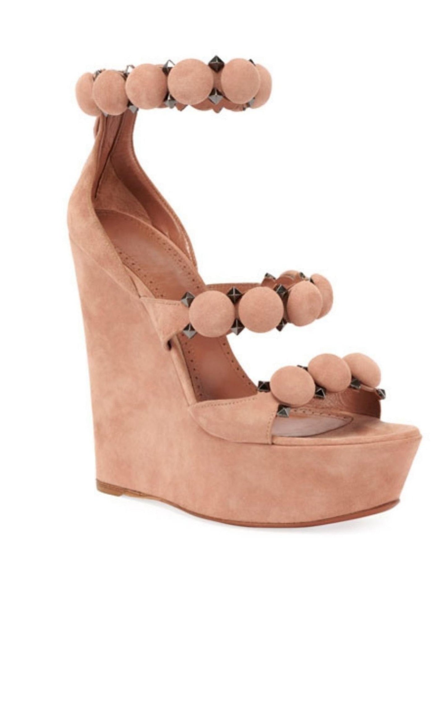 Bombe Suede Wedge Sandals Alaïa