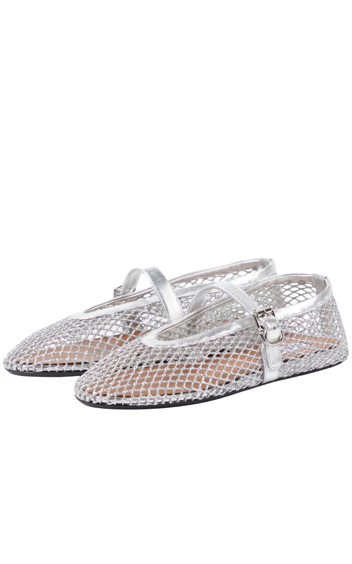 Metallic Fishnet Mary Jane Flats Alaïa