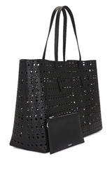 Mina 44 Large Leather Tote Bag Alaïa