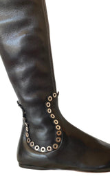 Over Knee Studded Flat Boots Alaïa