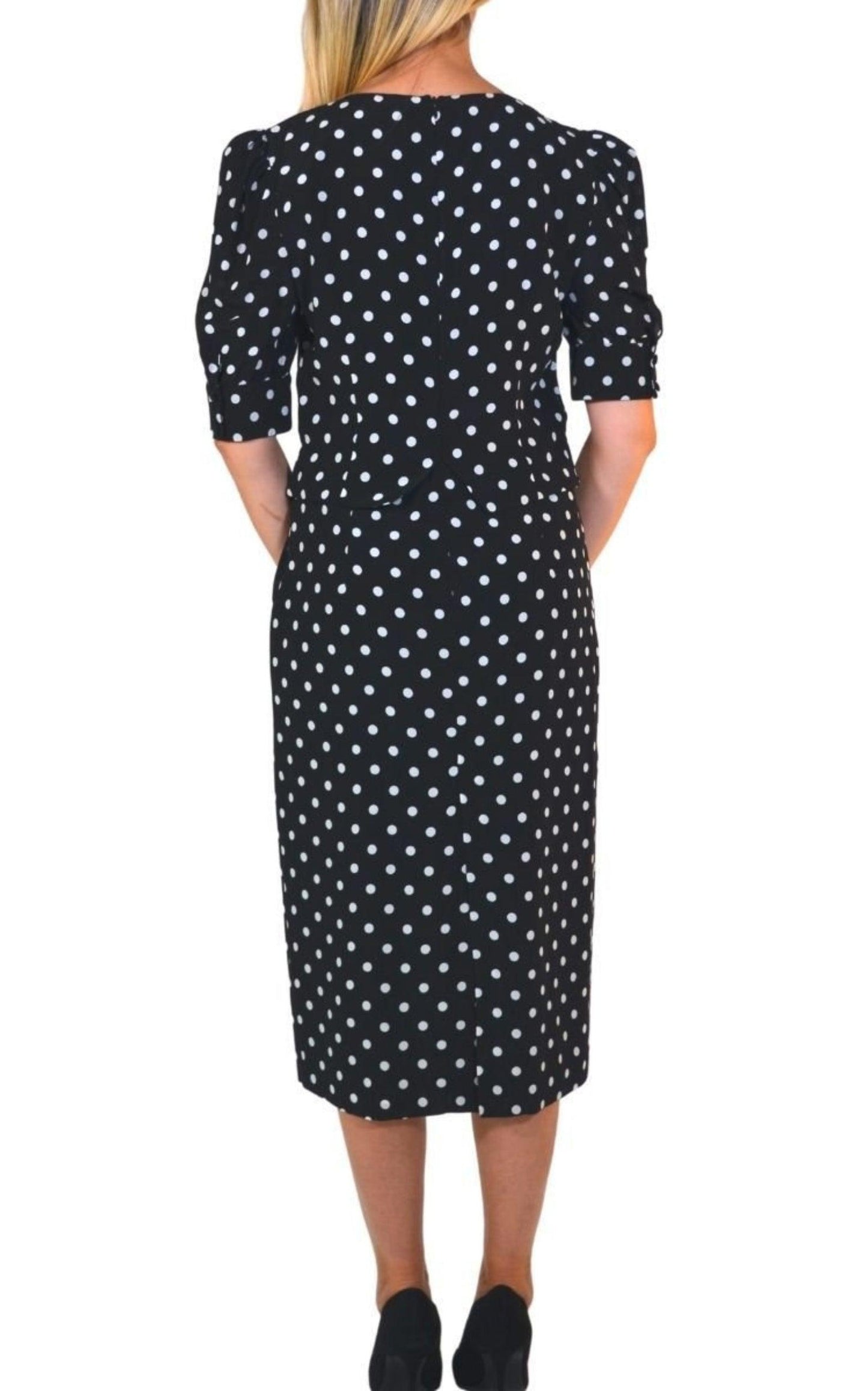 Black Polka Dot Fitted Silk Dress Alessandra Rich