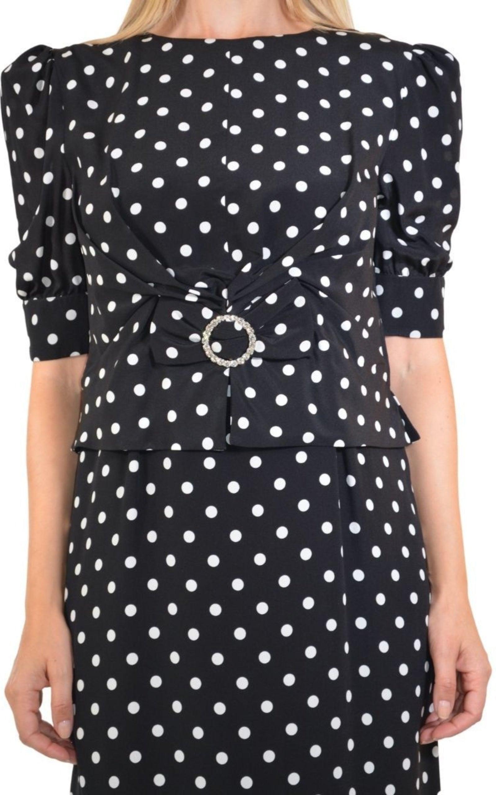 Black Polka Dot Fitted Silk Dress Alessandra Rich