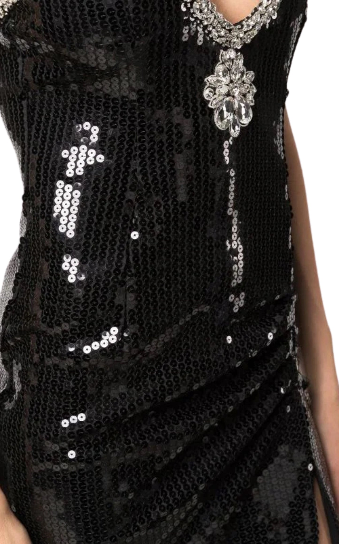 Alessandra Rich Crystal-Embellished Sequin Maxi Dress