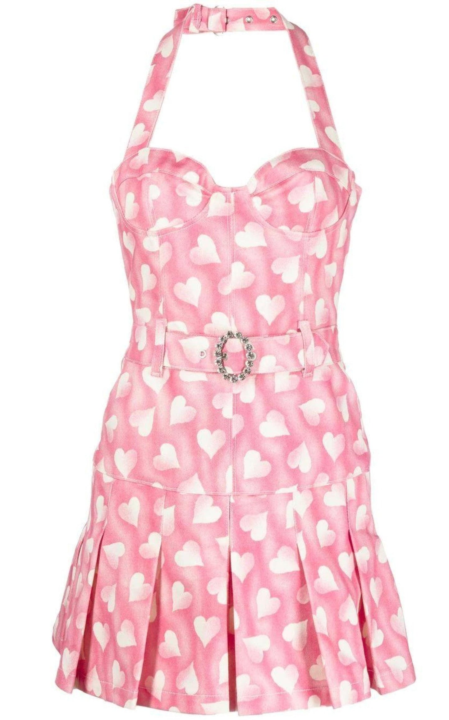 Heart-print Halterneck Mini Dress Alessandra Rich