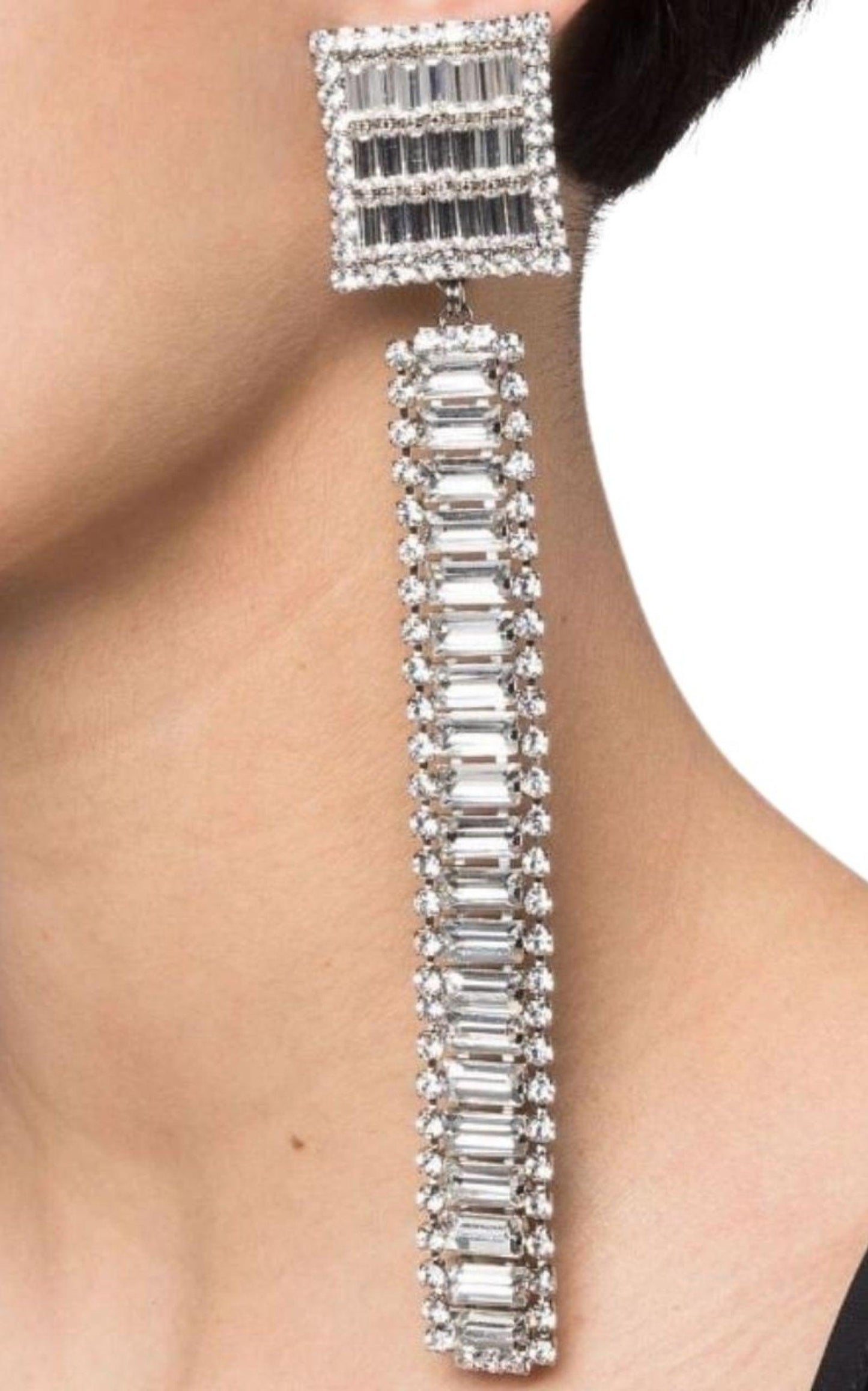 Long Crystal-embellished Earrings Alessandra Rich