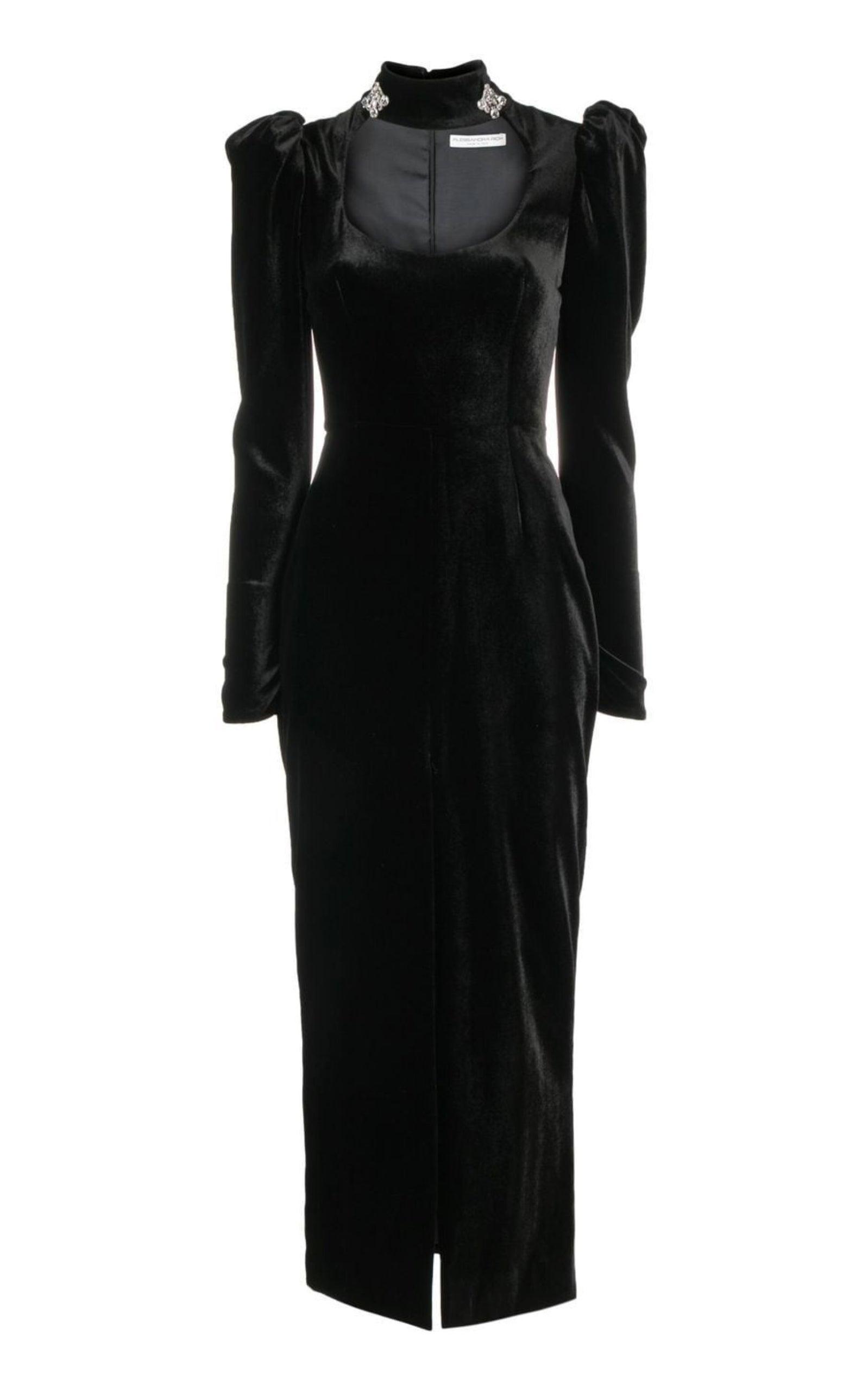 Puff-Shoulders Velvet Gown Alessandra Rich