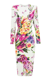 Manon Floral-Print Midi Dress Alex Perry