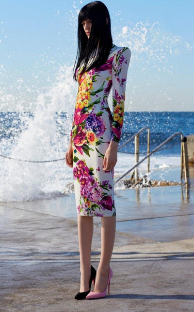 Manon Floral-Print Midi Dress Alex Perry