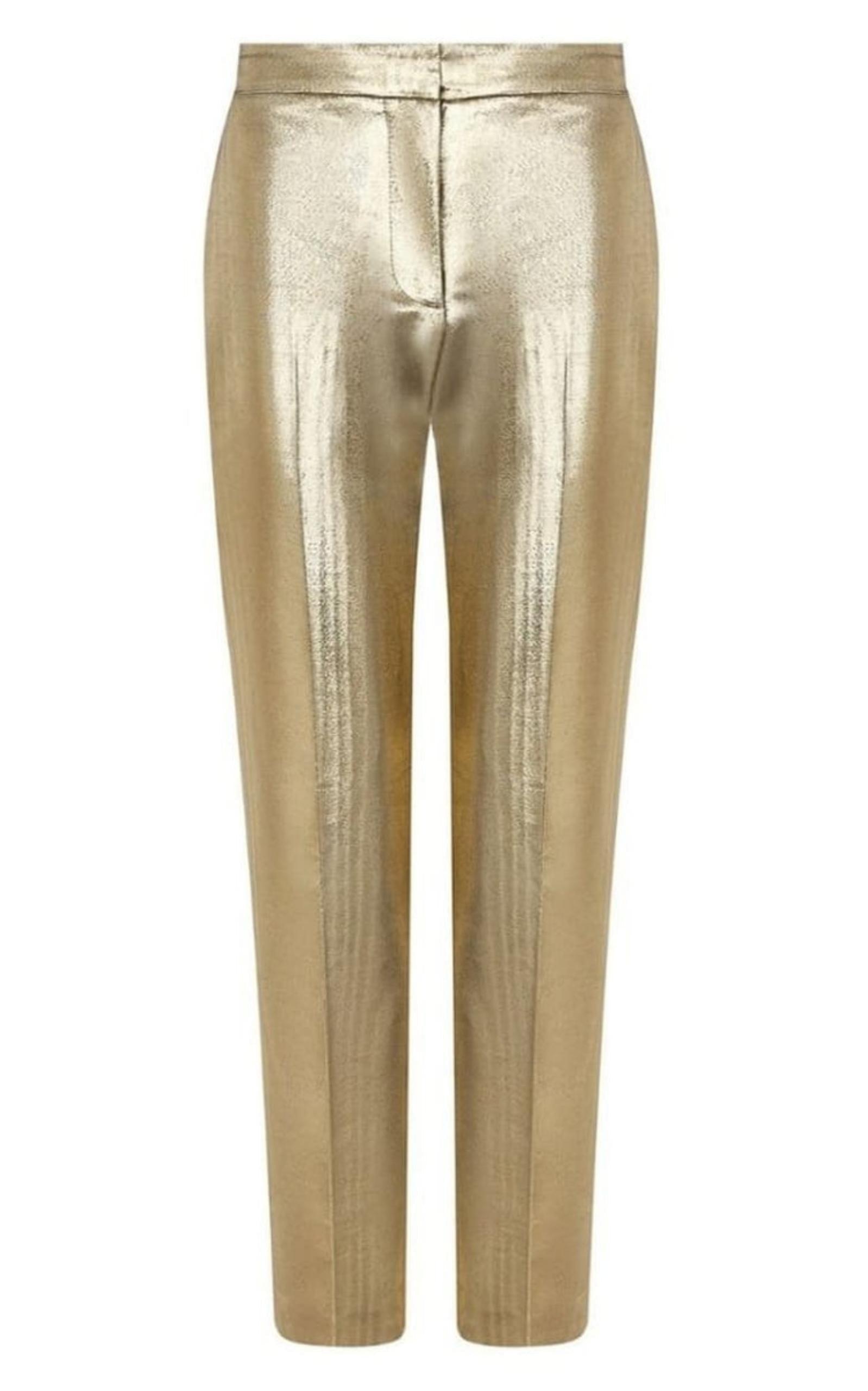 Metallic Moire Cigarette Pants Alexander McQueen