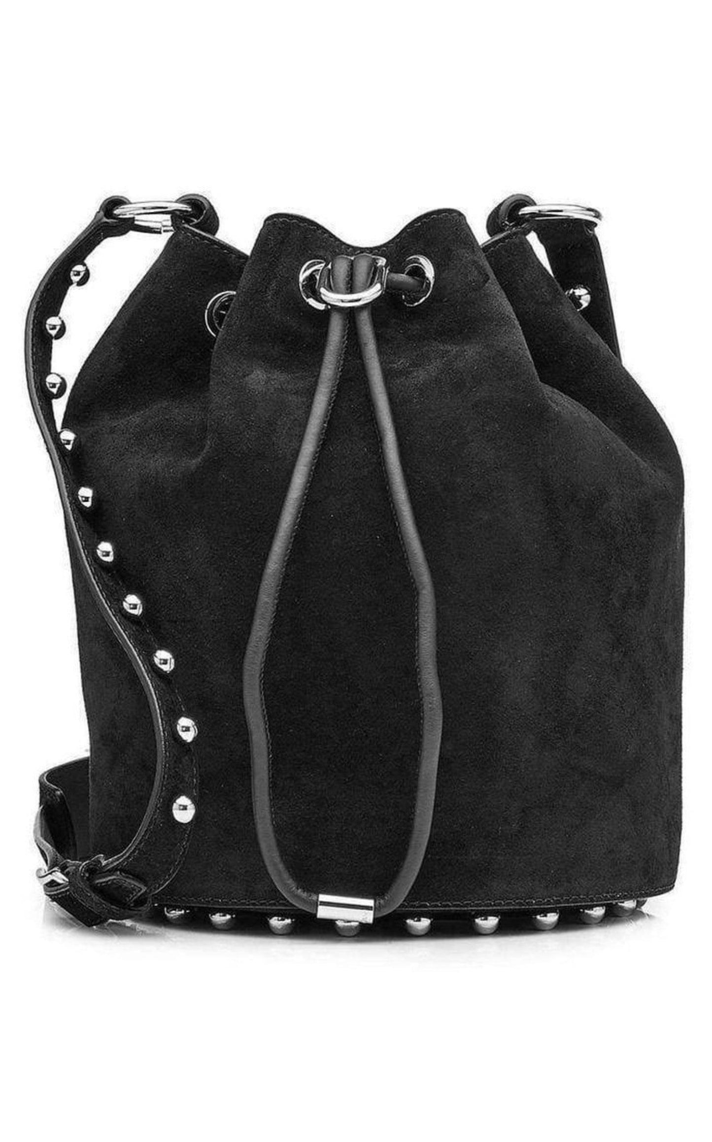 Black Suede Alpha Bucket Bag Alexander Wang