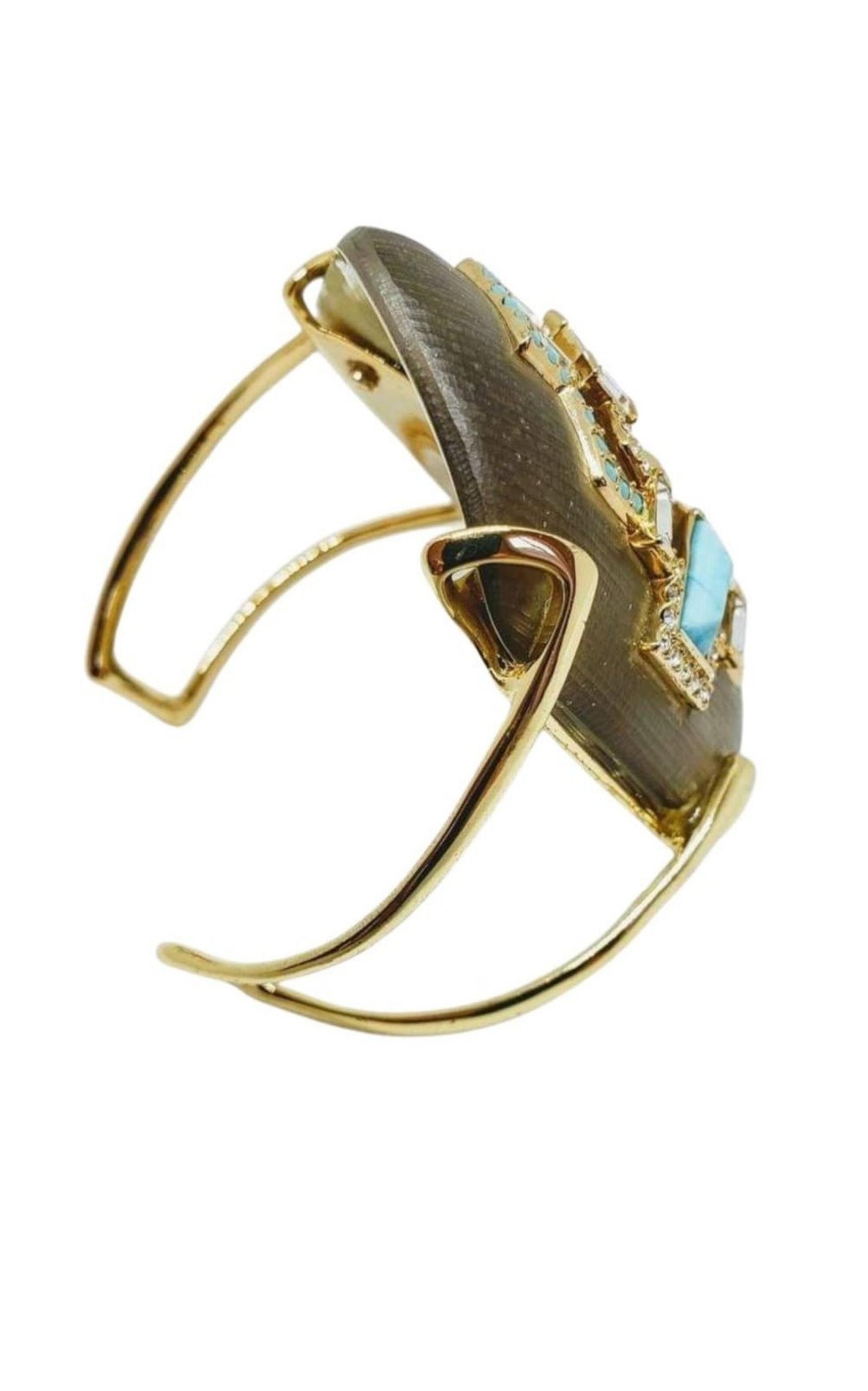 Crystal and Turquoise Cuff Bracelet Alexis Bittar