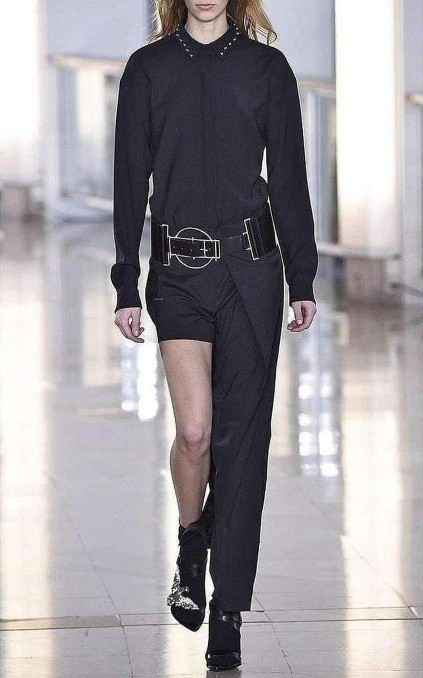 Asymmetric Black Pants-Shorts Anthony Vaccarello