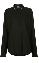 Black Classical Shirt With Stud Collar Anthony Vaccarello