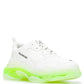 White Triple S Leather and Mesh Sneakers Balenciaga