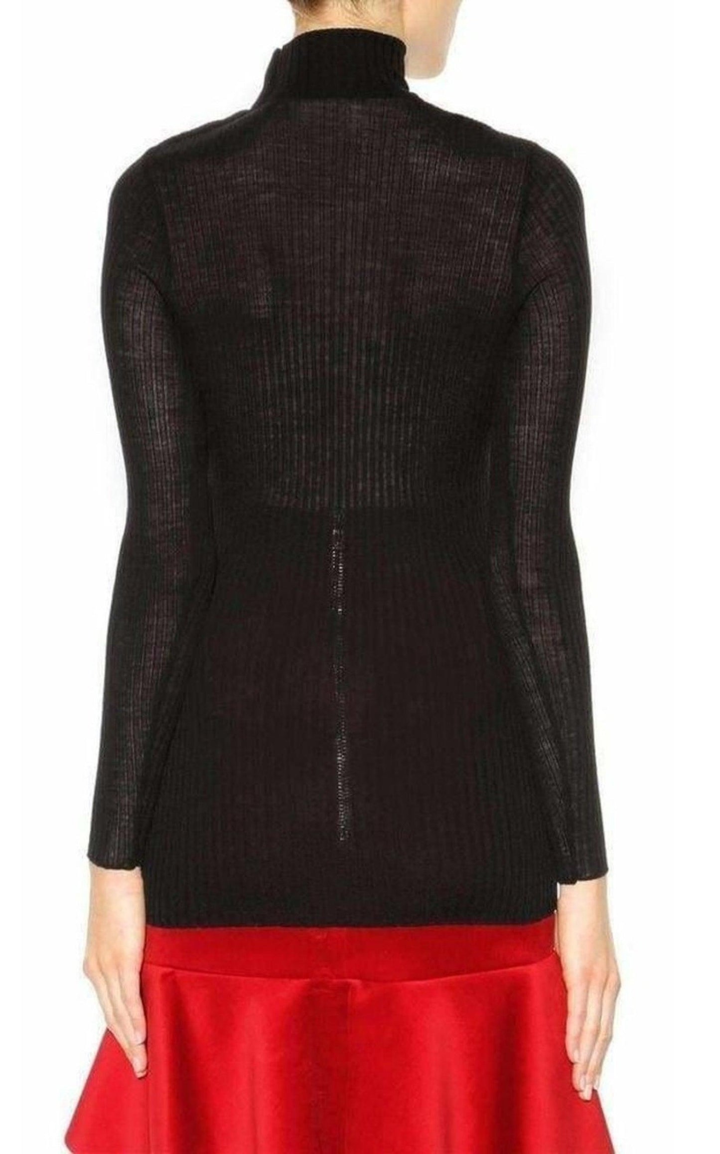 Black Embellished Wool Turtleneck Sweater Balmain