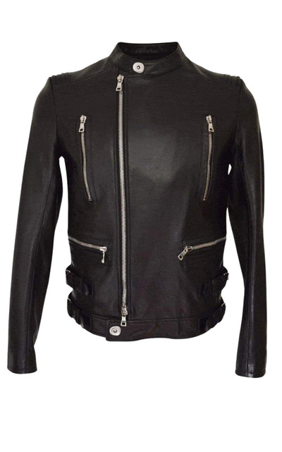 Black Leather Biker Jacket Balmain