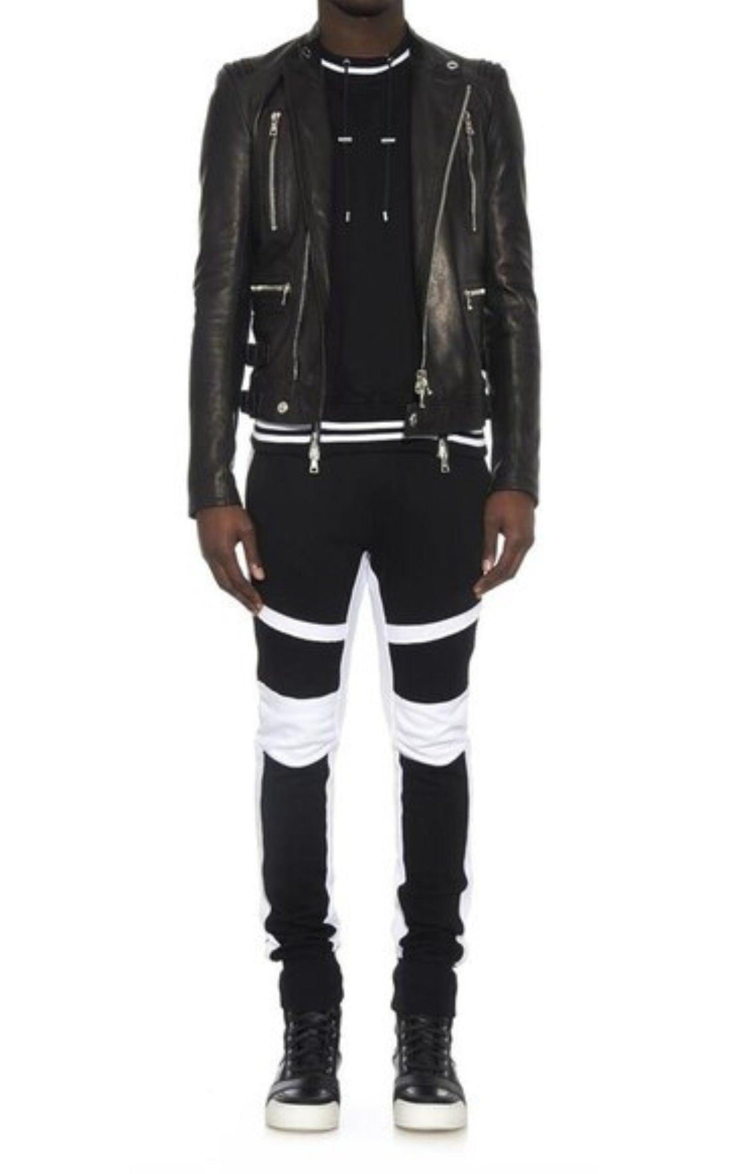 Black Leather Biker Jacket Balmain