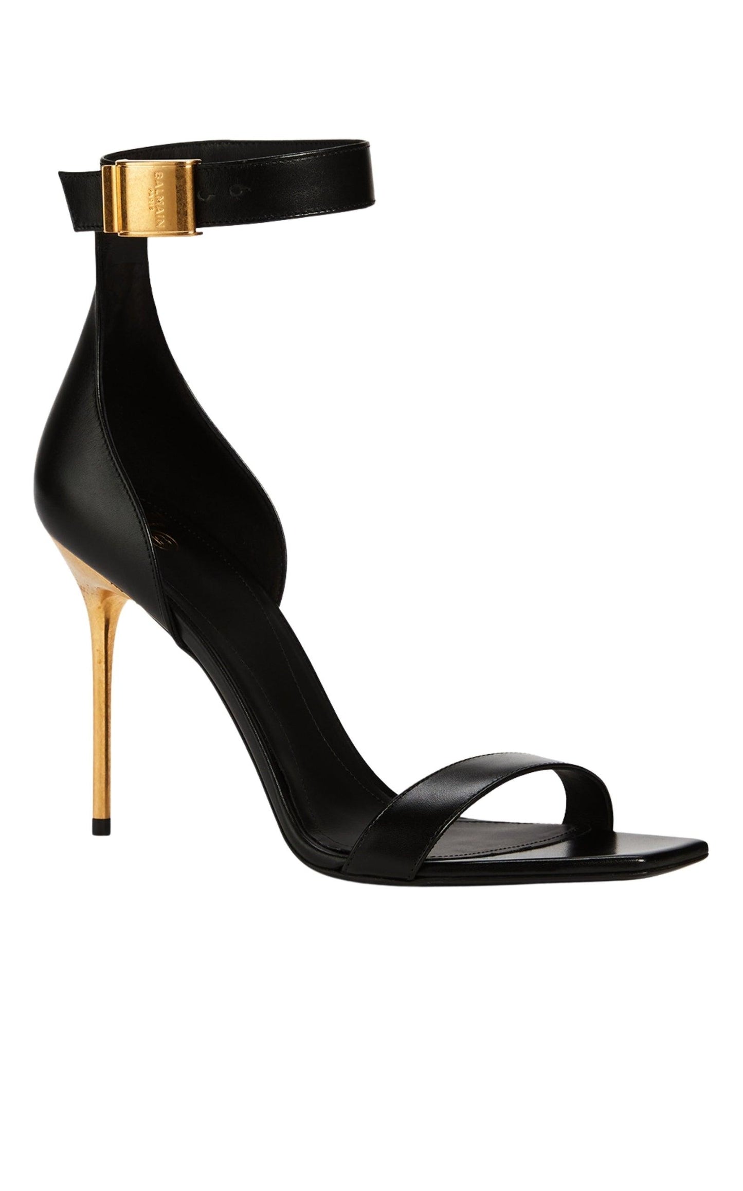 Black Leather Uma Sandals Balmain