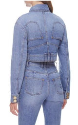 Cropped Denim Jacket Balmain