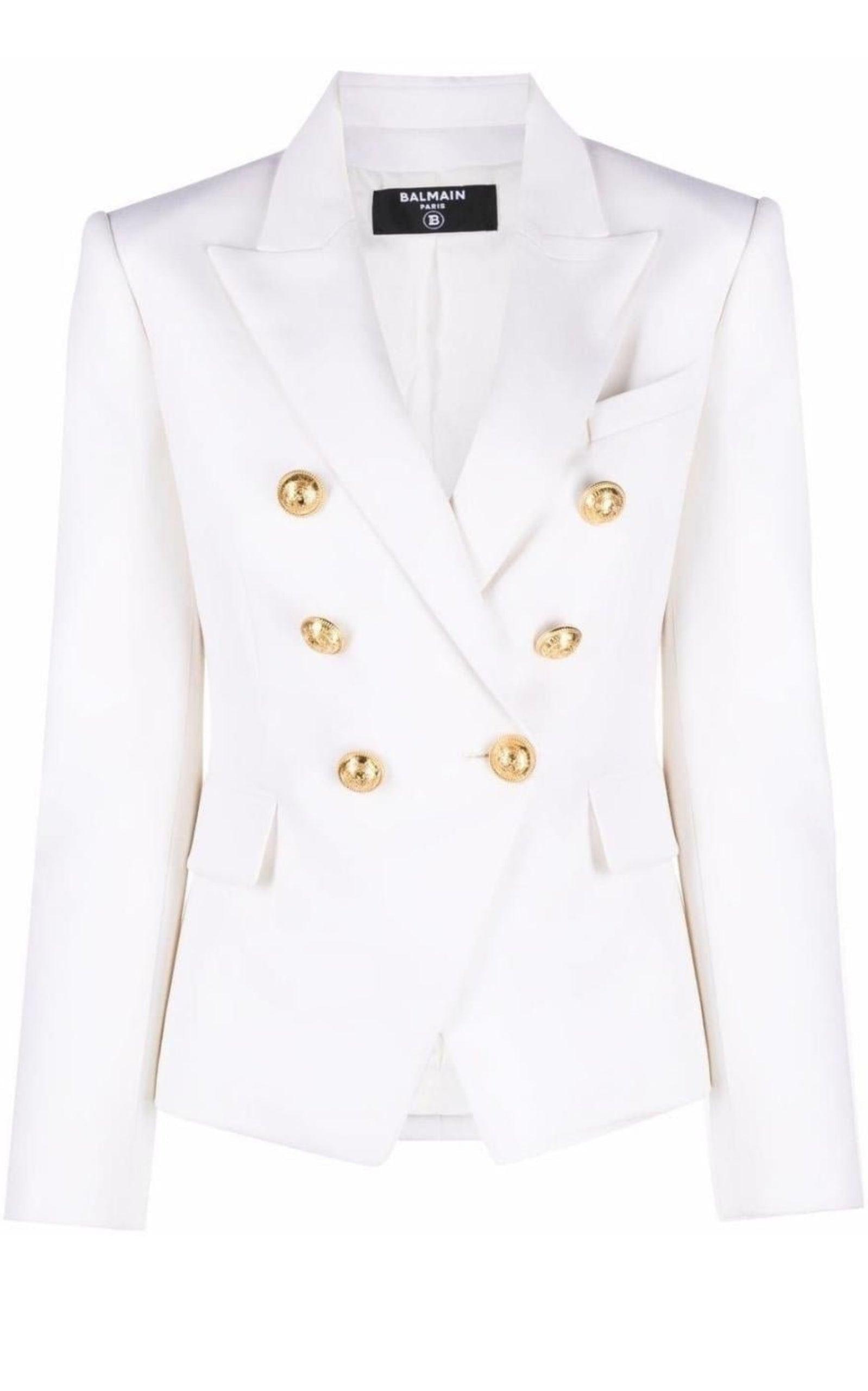 Double Breasted Tailored Wool Blazer Balmain