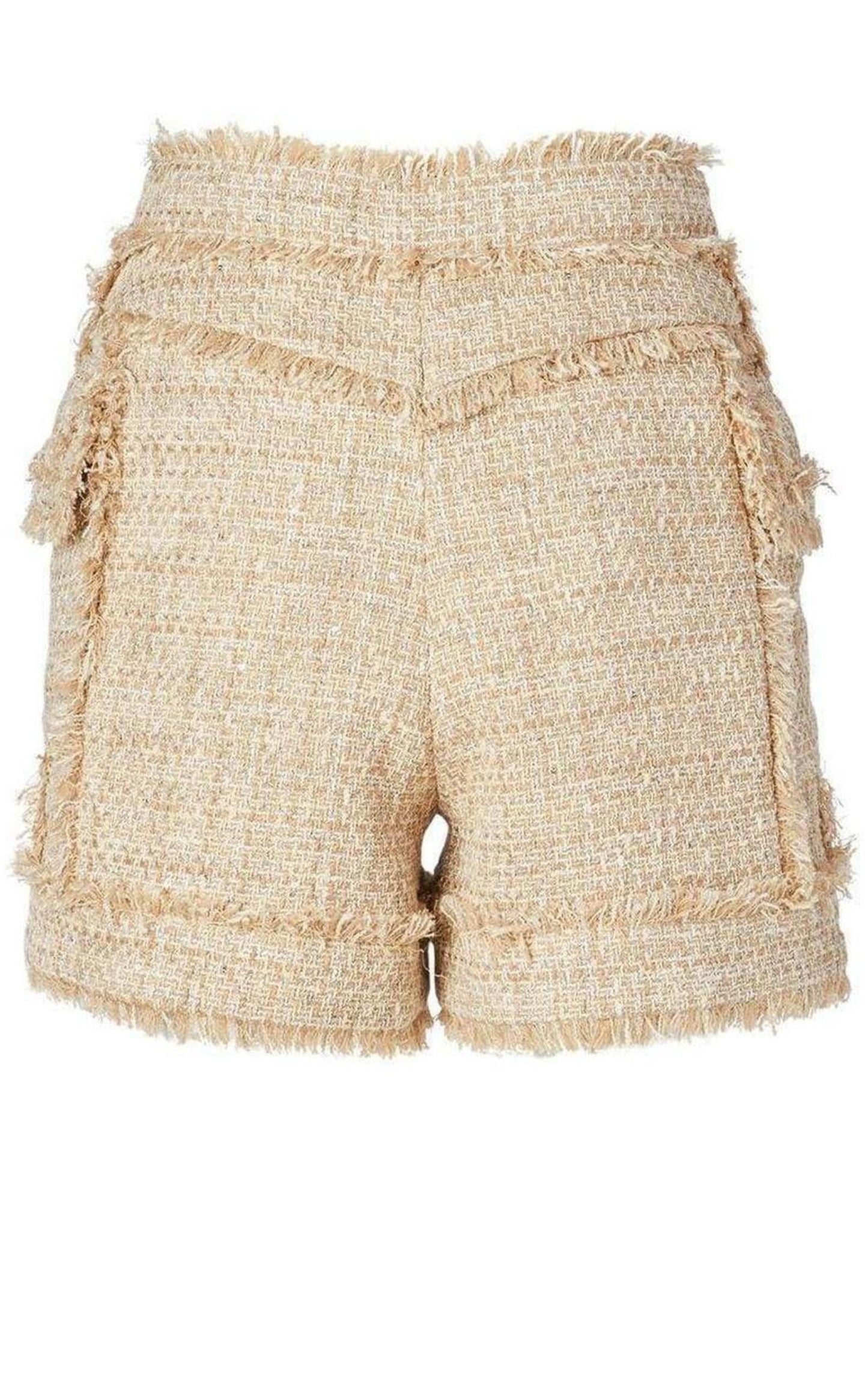 High-rise cotton-blend tweed shorts Balmain