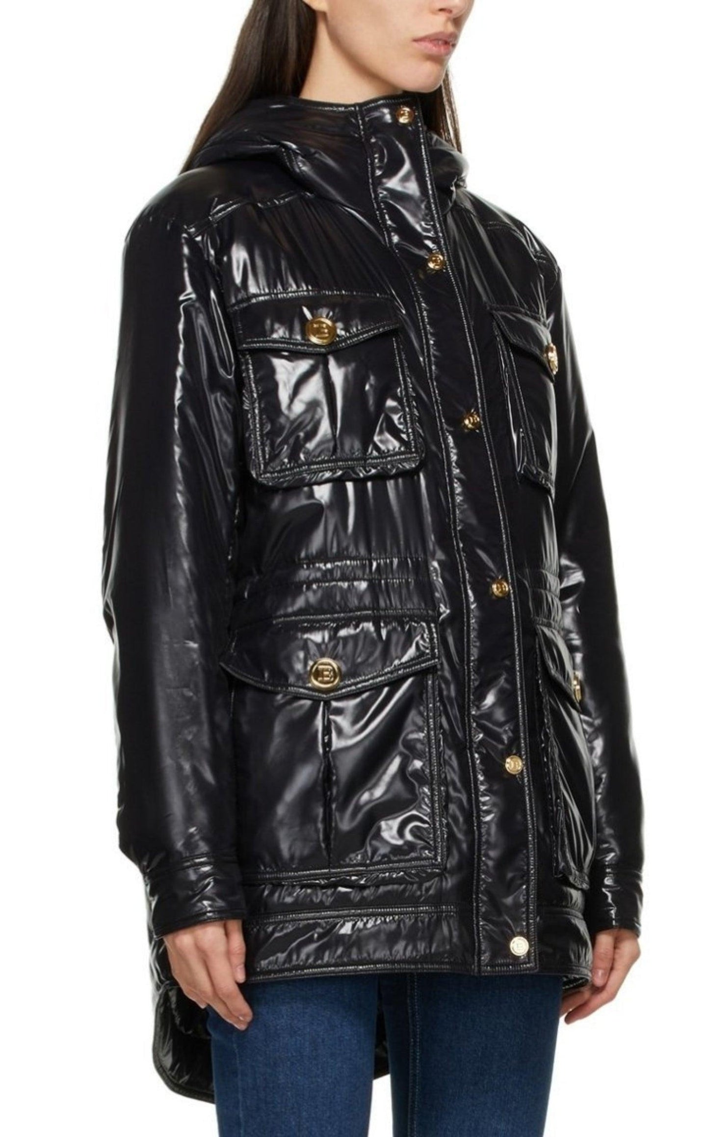 High-shine Hooded Jacket Balmain