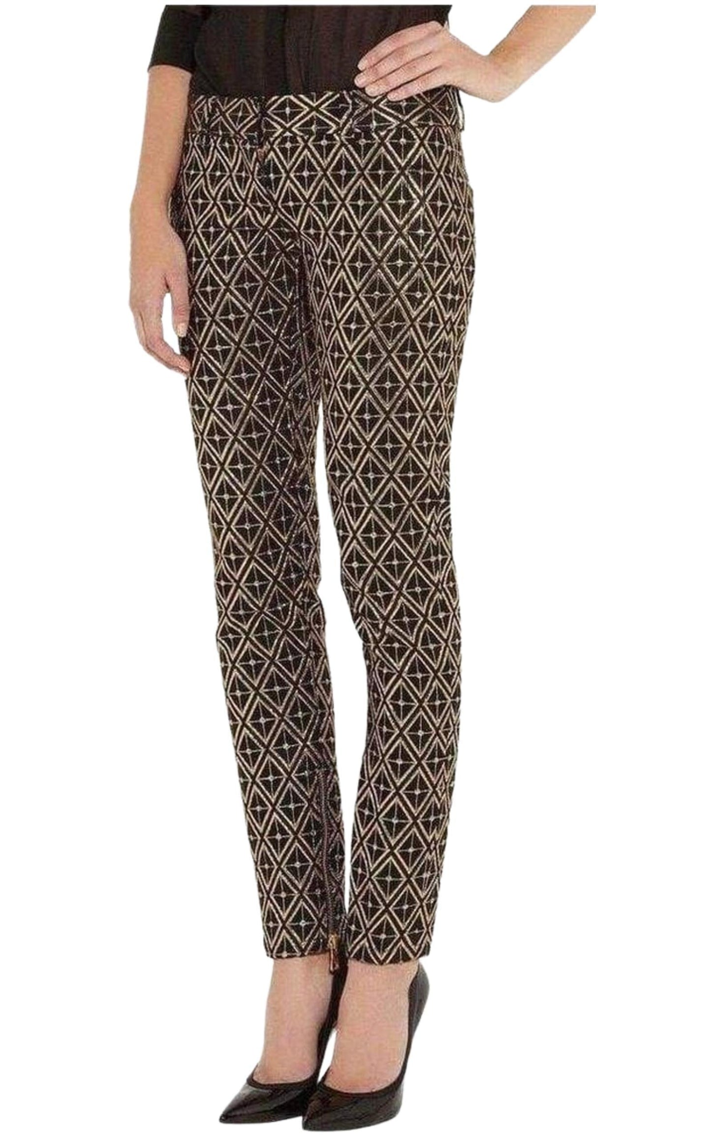 Metallic jacquard skinny pants Balmain